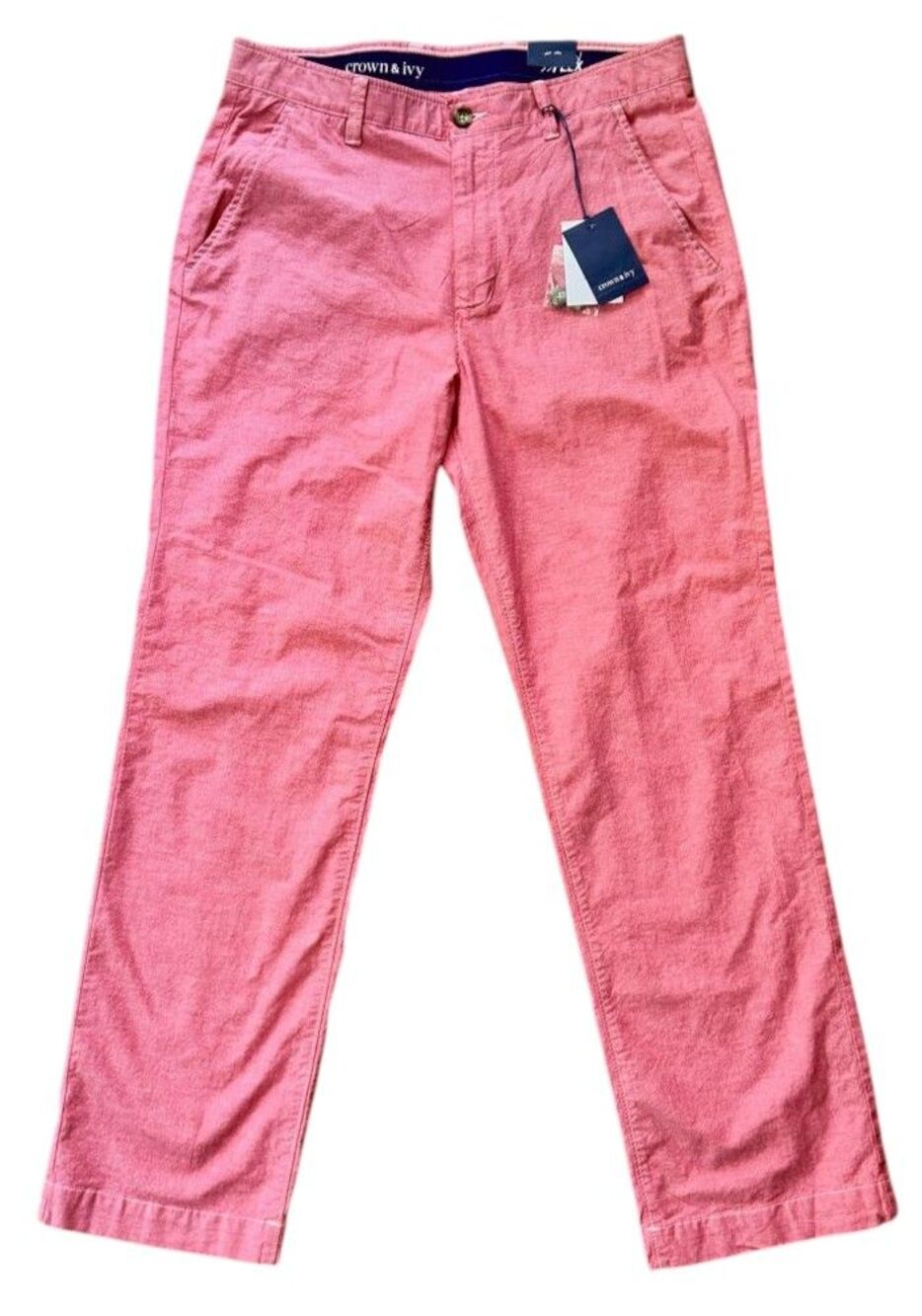 NWT Crown & Ivy Motion Flex Red Poppy Chino Pants 34X32